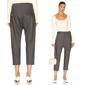 Nili Lotan 6 Iconic Virgin Wool Paris Dress Pants $495 Drop Crotch Slouchy Gray